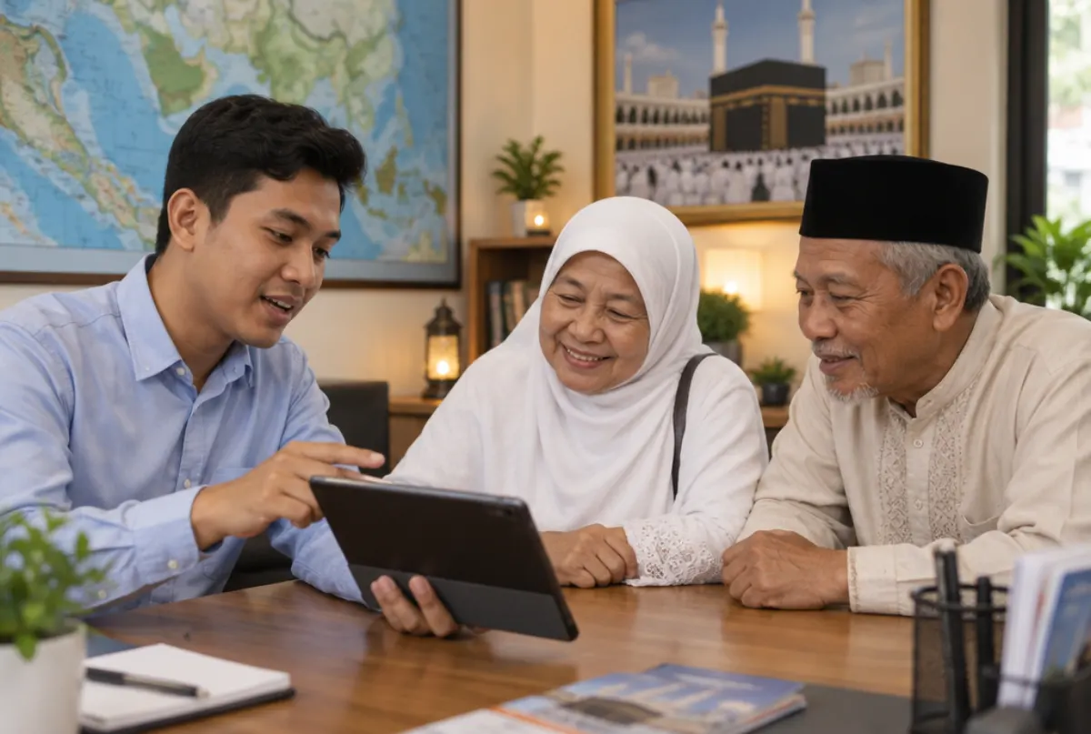 Jamaah membayar cicilan paket travel umrah